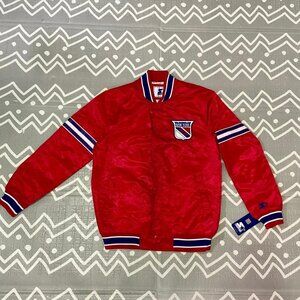 Vintage retro starter New york Ny rangers varsity letterman bomber hockey jacket